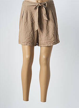 Short fermeture zippée sous rabat avec crochet taille haute beige VERO MODA femme