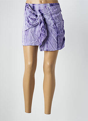 Jupe short tissage popeline violet CEMI femme