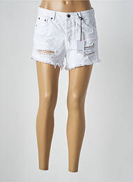 Short tissage denim taille haute blanc SUBDUED femme