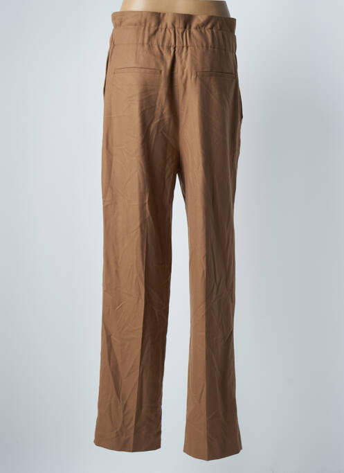 Pantalon droit stretch taille haute marron DEUX. BY ELINE DE MUNCK femme
