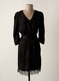 Robe mi-longue manches 3/4 manches 3/4 noir IKKS femme