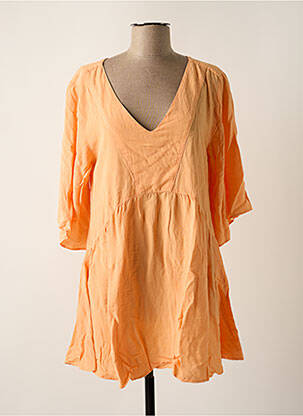 Robe courte manches 3/4 manches 3/4 orange BANANA MOON femme