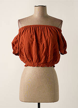 Blouse manches courtes manches courtes marron BANANA MOON femme
