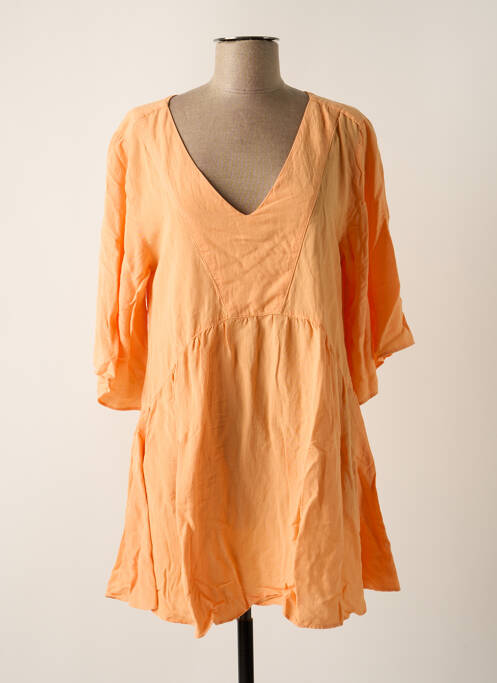 Robe courte manches 3/4 manches 3/4 orange BANANA MOON femme