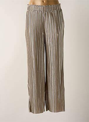 Pantalon large coupe fluide taille haute argent IKKS femme