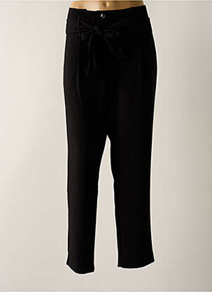 Pantalon droit taille à pinces taille haute noir IKKS femme