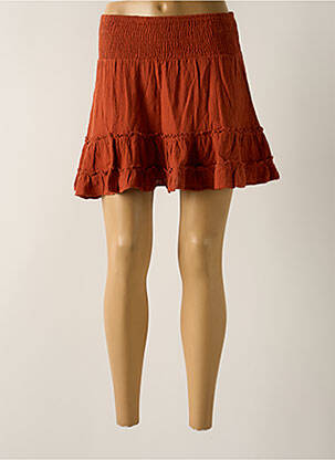 Jupe courte taille haute marron BANANA MOON femme
