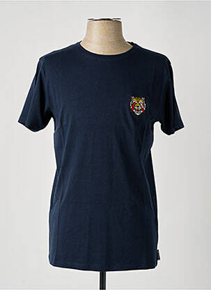 T-shirt broderie manches courtes bleu PULL IN homme
