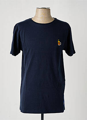 T-shirt broderie manches courtes bleu PULL IN homme