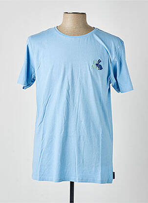 T-shirt broderie manches courtes bleu PULL IN homme