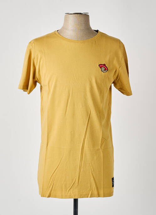 T-shirt broderie manches courtes jaune PULL IN homme