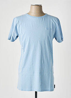 T-shirt broderie manches courtes bleu PULL IN homme