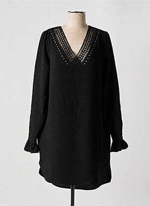 Robe courte manches longues manches longues noir KAPORAL femme