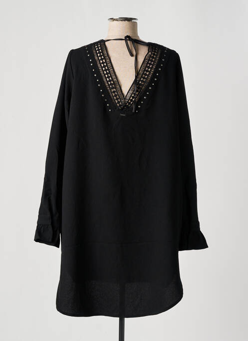 Robe courte manches longues manches longues noir KAPORAL femme