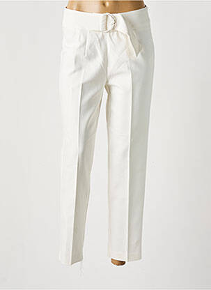 Pantalon 7/8 taille à pinces taille normale beige MORGAN femme
