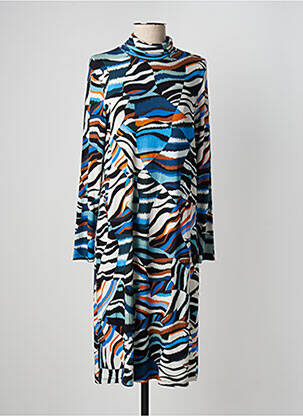 Robe mi-longue manches longues manches longues bleu SEE THE MOON femme