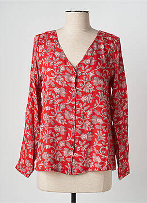 Chemisier imprimé fleurs manches longues rouge COMPAÑIA FANTASTICA femme