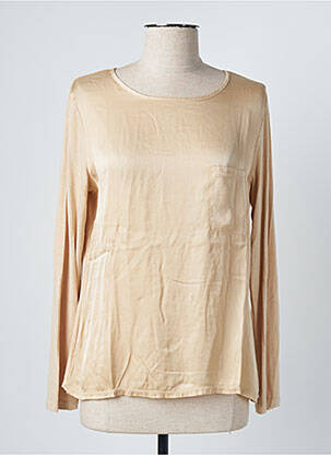 Blouse col rond manches longues beige #OOTD femme