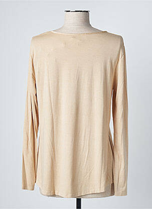 Blouse col rond manches longues beige #OOTD femme