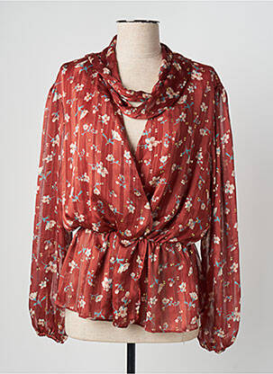 Blouse légère et transparente manches longues orange VIE TA VIE femme
