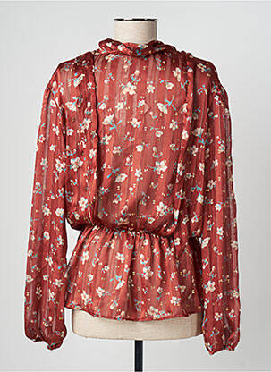Blouse légère et transparente manches longues orange VIE TA VIE femme