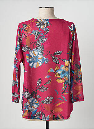 Top tissage jersey manches 3/4 rose JULIE GUERLANDE femme