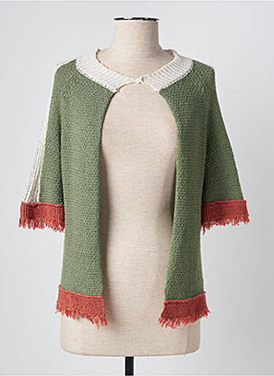 Gilet manches courtes fermeture boutonnée sur le devant vert SEE THE MOON femme