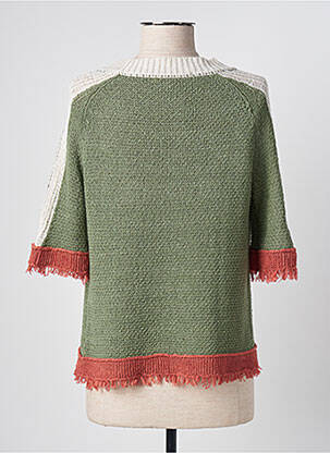 Gilet manches courtes maille tricot vert SEE THE MOON femme