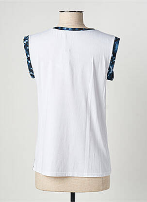 T-shirt col v manches courtes bleu SEE THE MOON femme