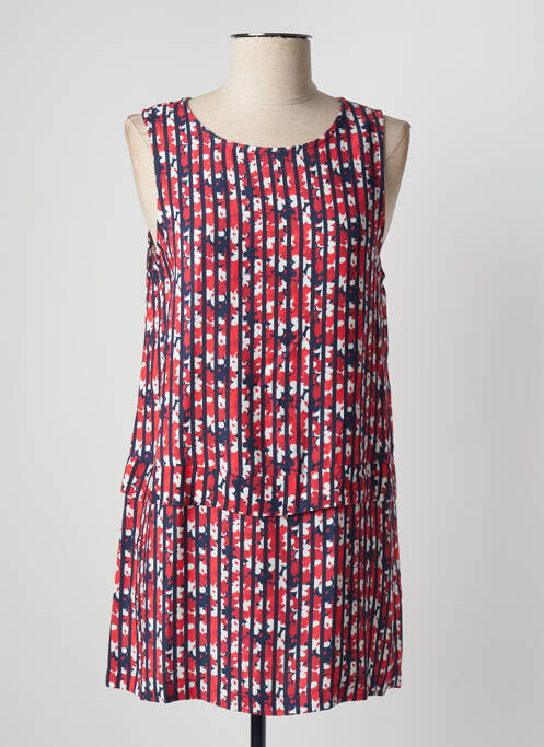Tunique sans manche tissage crêpe rouge MEXX femme