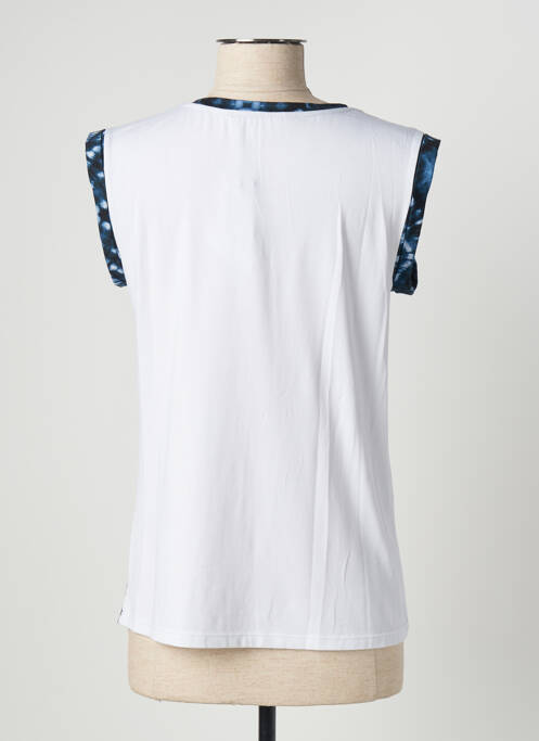 T-shirt col v manches courtes bleu SEE THE MOON femme