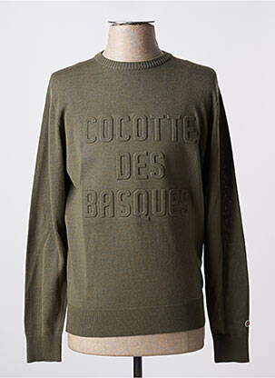 Pull stretch manches longues vert SERGE BLANCO homme