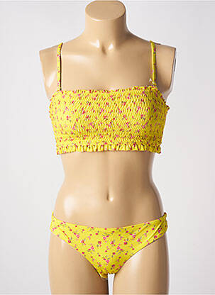 Maillot de bain 2 pièces stretch haut bandeau jaune BANANA MOON femme