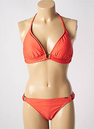 Maillot de bain 2 pièces stretch haut triangles orange BANANA MOON femme