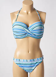 Maillot de bain 2 pièces stretch haut bandeau bleu BANANA MOON femme