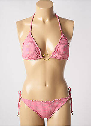 Maillot de bain 2 pièces stretch haut triangles rose BANANA MOON femme
