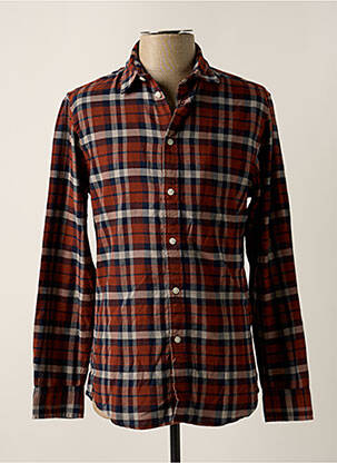 Chemise manches longues manches longues marron SELECTED homme