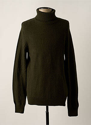 Pull col roulé manches longues manches longues vert SELECTED homme