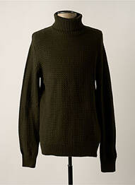 Pull col roulé manches longues manches longues vert SELECTED homme