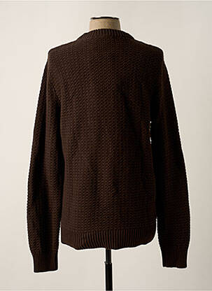 Pull col rond manches longues marron SELECTED homme
