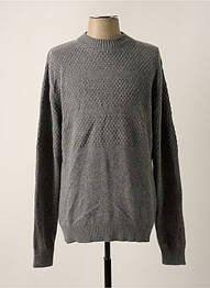 Pull tissage chiné manches longues gris SELECTED homme