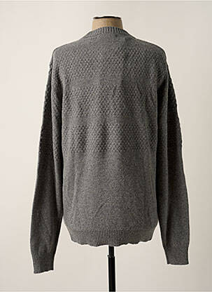 Pull tissage chiné manches longues gris SELECTED homme