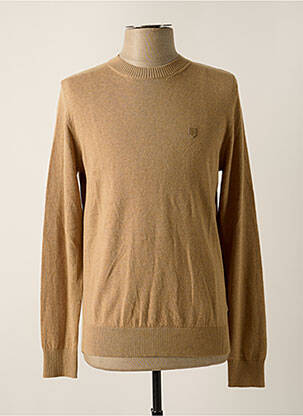 Pull tissage chiné manches longues beige JACK & JONES homme