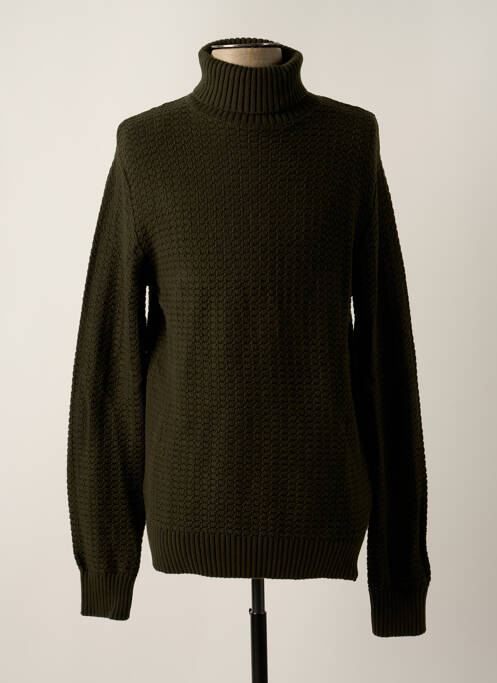 Pull col roulé vert SELECTED pour homme