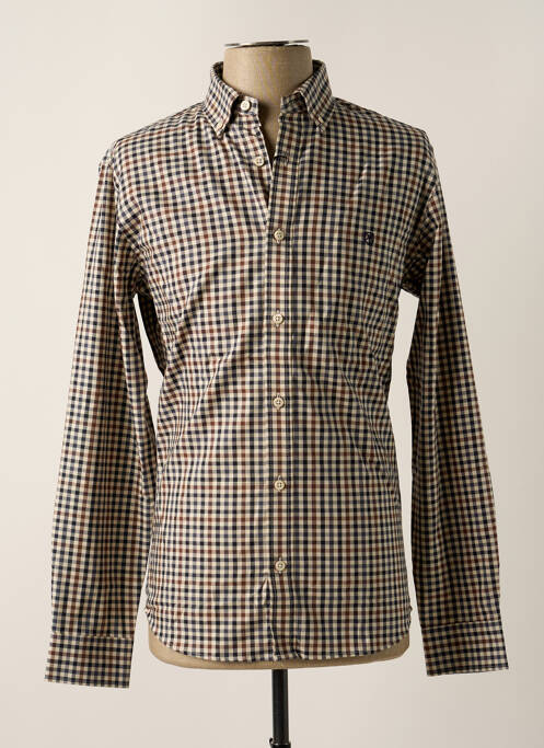 Chemise manches longues marron JACK & JONES pour homme