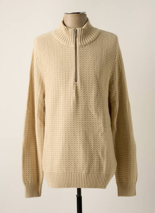 Pull col camionneur manches longues beige SELECTED homme