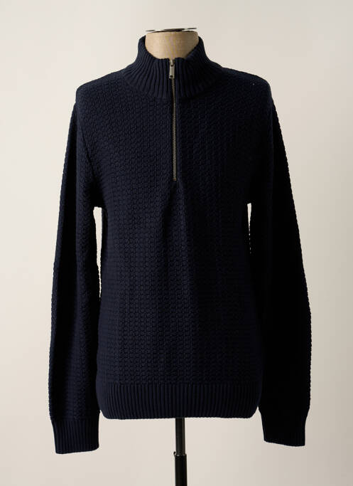 Pull col camionneur manches longues bleu SELECTED homme