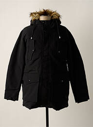 Parka manches longues a capuche noir JACK & JONES homme