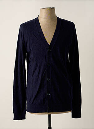 Gilet manches longues col v bleu SELECTED homme
