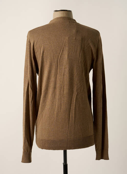 Gilet manches longues marron SELECTED pour homme